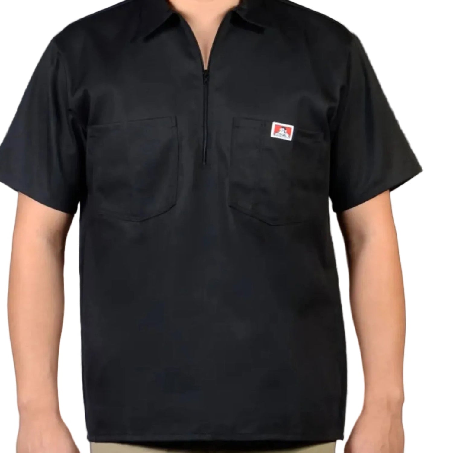 BEN DAVIS ORIGINALS Short Sleeve 1/2 Zip Front Shirts