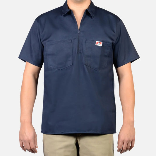 BEN DAVIS ORIGINALS    Short Sleeve 1/2 Zip Front Shirts