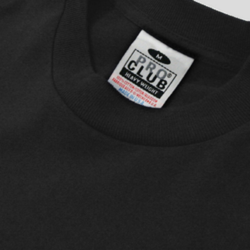 Pro Club Tee Shirt S/S Heavyweights Talls BLACK - THE M.F OLDSCHOOL STORE