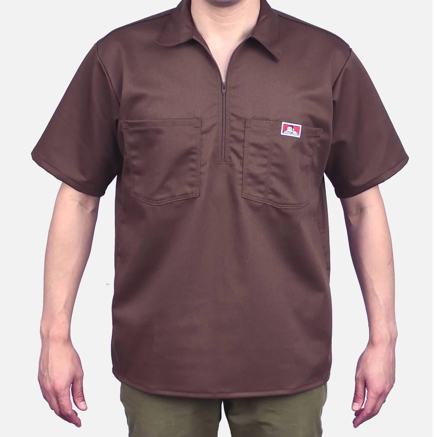 BEN DAVIS ORIGINALS    Short Sleeve 1/2 Zip Front Shirts