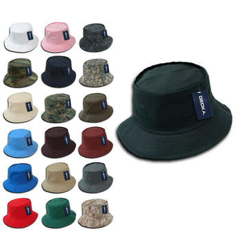DECKY BUCKET HATS , Plain and Bandana ,  For Big Brains they big as
