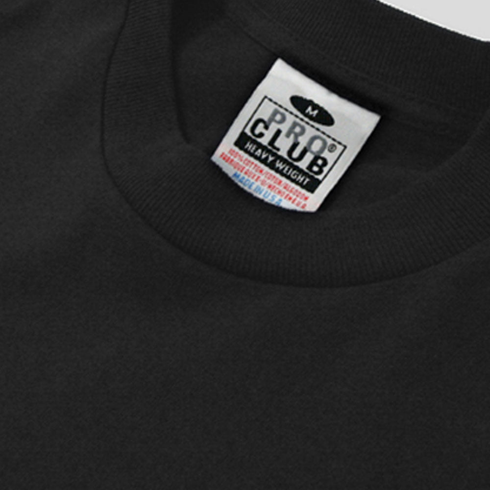 Pro Club Tee Shirt S/S Heavyweights   Talls   BLACK - THE M.F OLDSCHOOL STORE