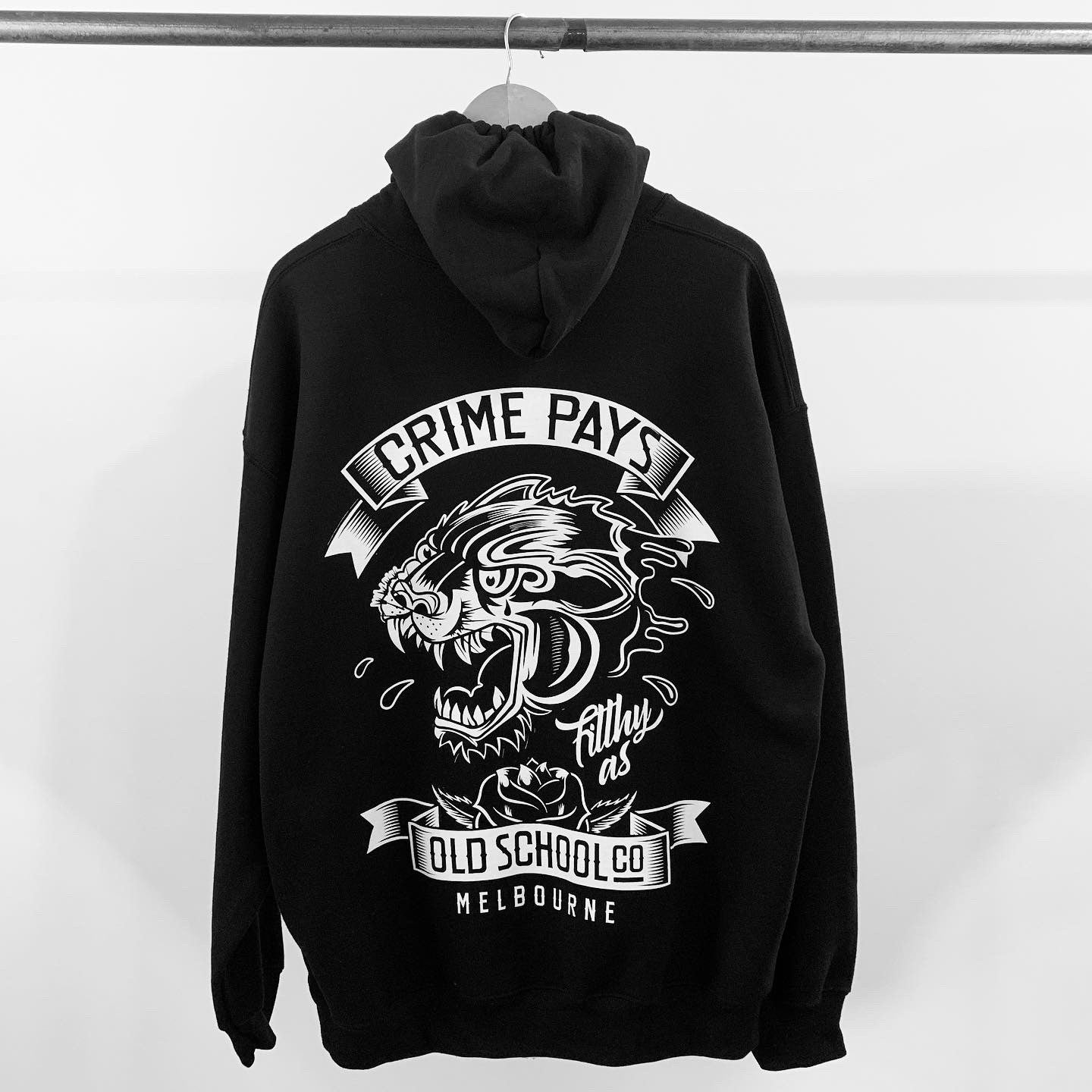 THE PUSSY , Crime Pays #3  hooded Sweatshirt - THE M.F OLDSCHOOL STORE