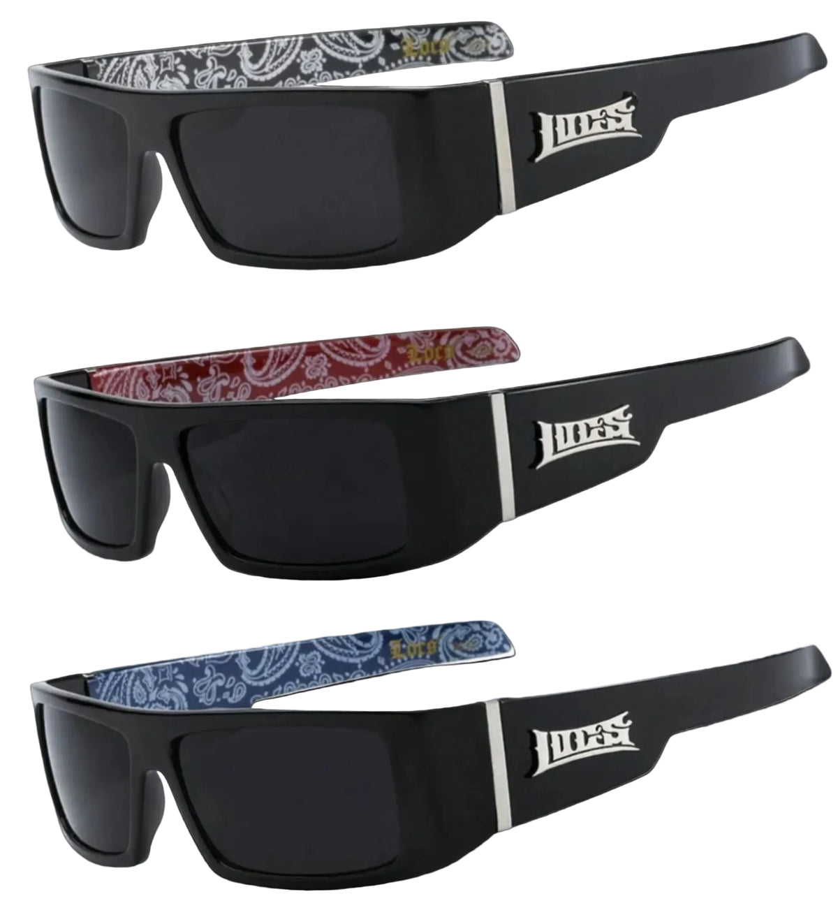 LOCS OG Originals   LOC9058 - BK, RED, BLUE, WHITE ,  BANDANA
